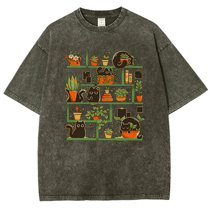 Kitten Garden Vintage Distressed T-shirt