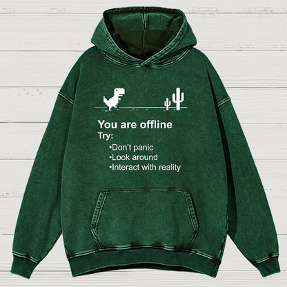 Funny Offline No Internet Vintage Distressed Hoodie