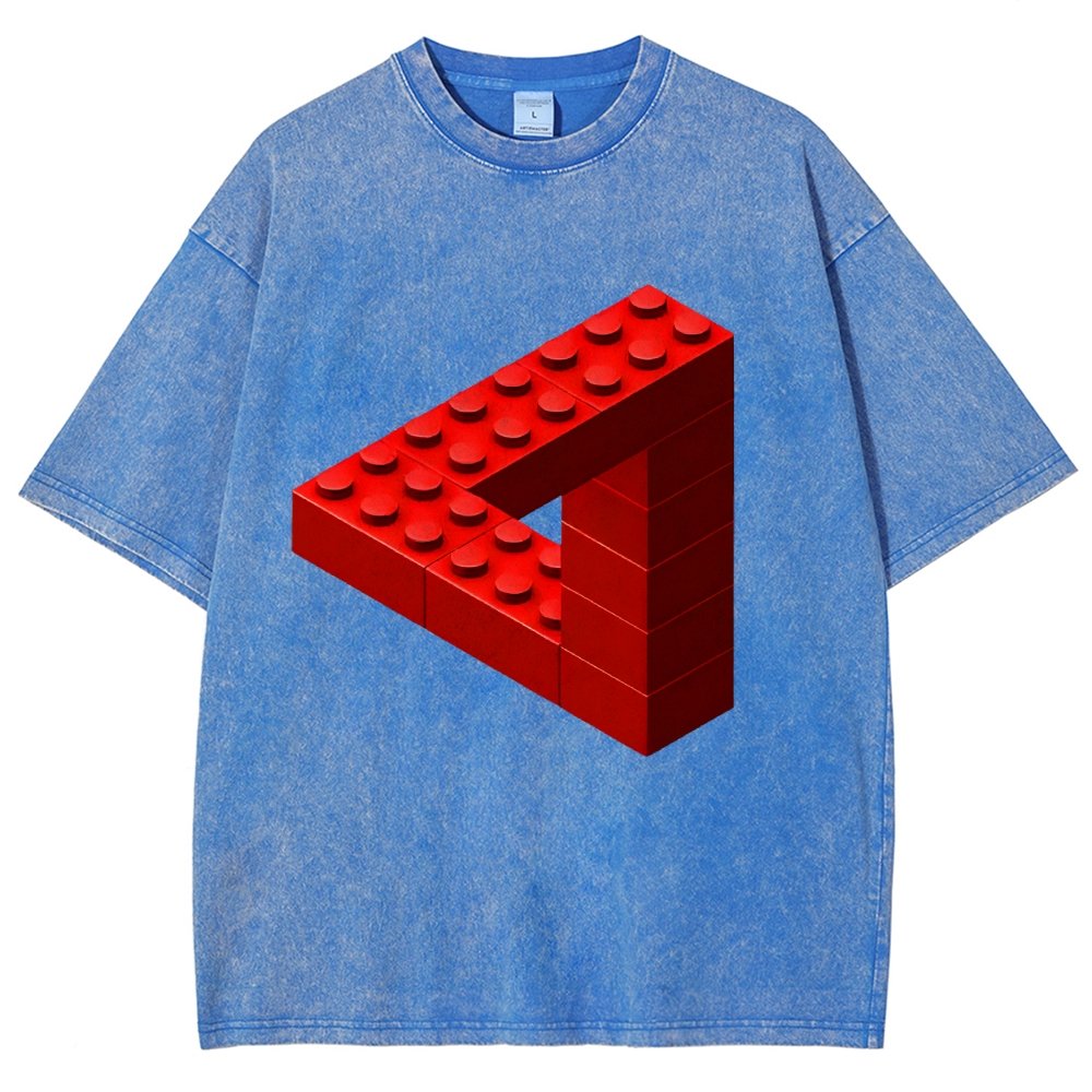 Escher Toy Bricks Vintage Distressed T-shirt 2412001063