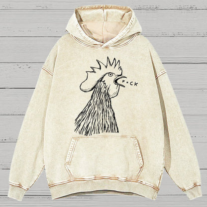 Chicken  F*ck Vintage Distressed Hoodie