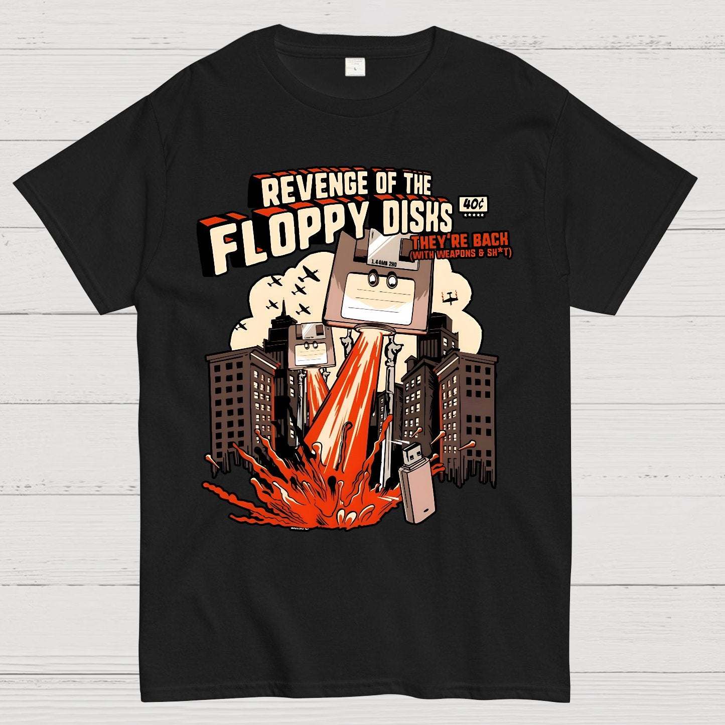 Attack of the Floppy Disks Geek T-Shirt