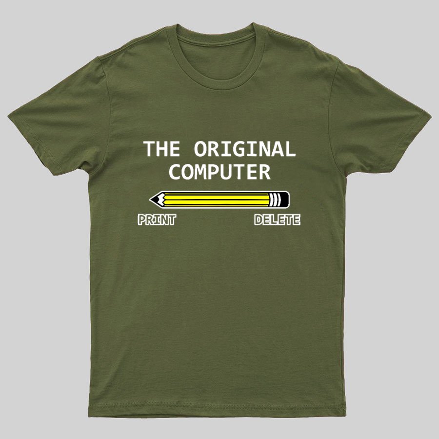 The Original Computer Print Delete Funny Graphic Printing Geeky T-Shirt