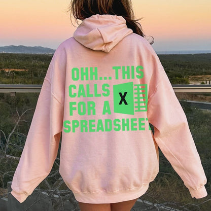 Ohh...This Calls For A Spreadsheet Printed Back Unisex Cotton Hoodie