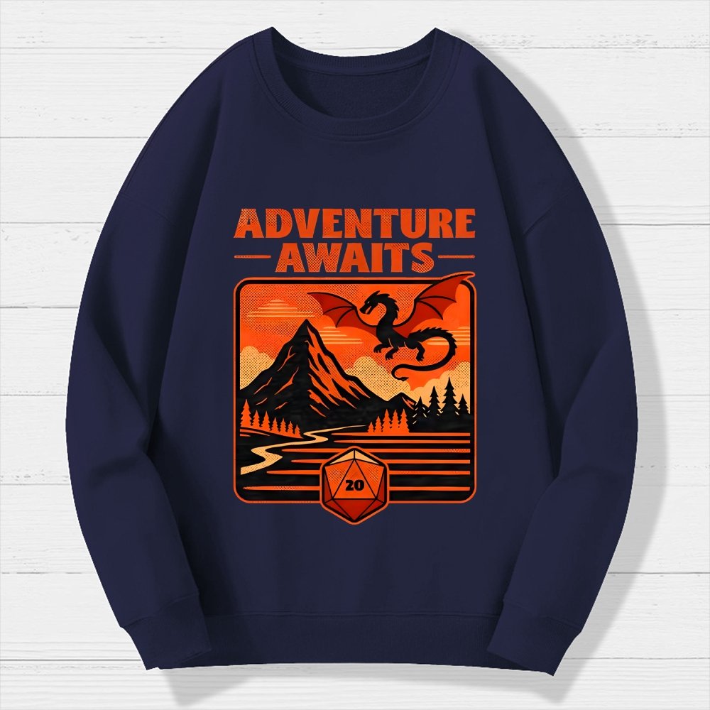 RPG Vintage Adventure Dragon Geek Cotton Sweatshirt