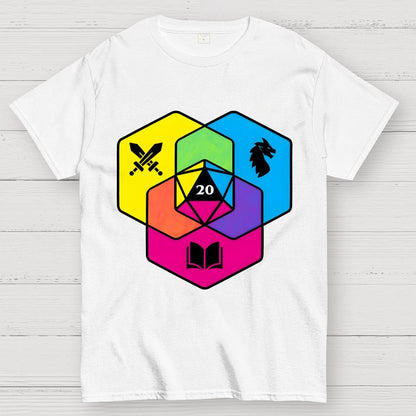 RPG CMYK Dice Venn Diagram Geek T-Shirt