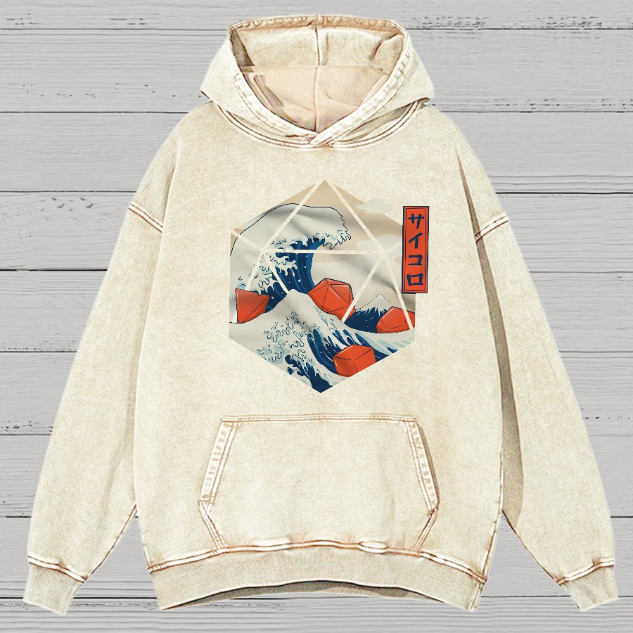 Fibonacci Wave Science Dice Vintage Distressed Hoodie