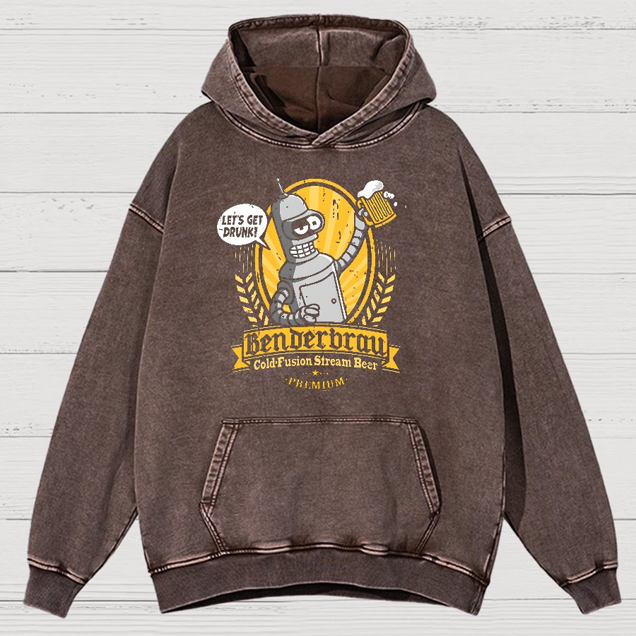 Beer Festival, Let Us Get Our Machines Drunk Vintage Distressed Hoodie