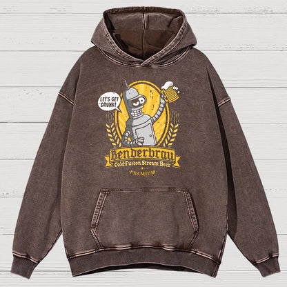 Beer Festival, Let Us Get Our Machines Drunk Vintage Distressed Hoodie