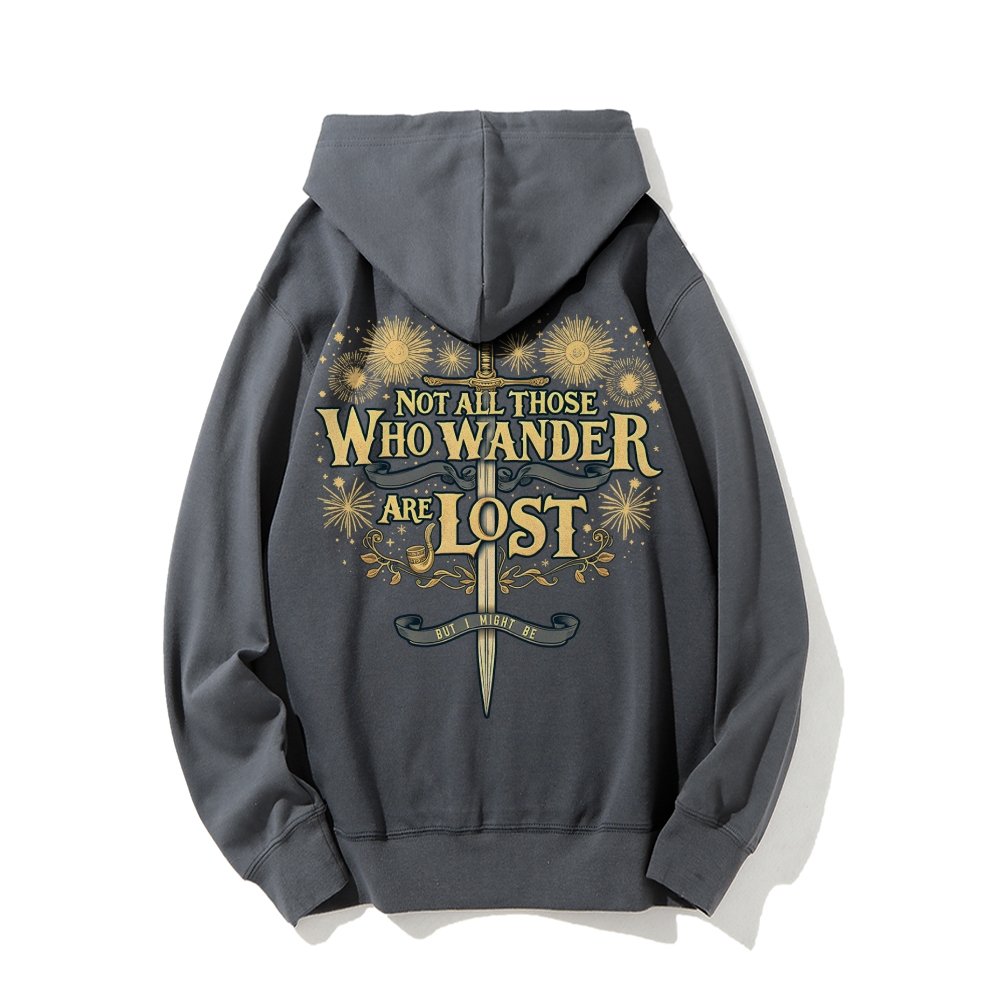 I Might Be Lost Printed Back Unisex Cotton Hoodie
