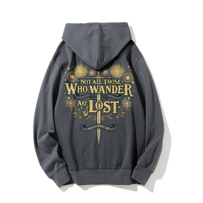 I Might Be Lost Printed Back Unisex Cotton Hoodie