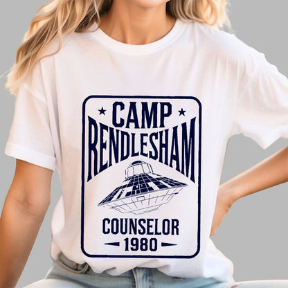 Camp Rendlesham Counselor 1980 UFO Unisex Geek T-Shirt