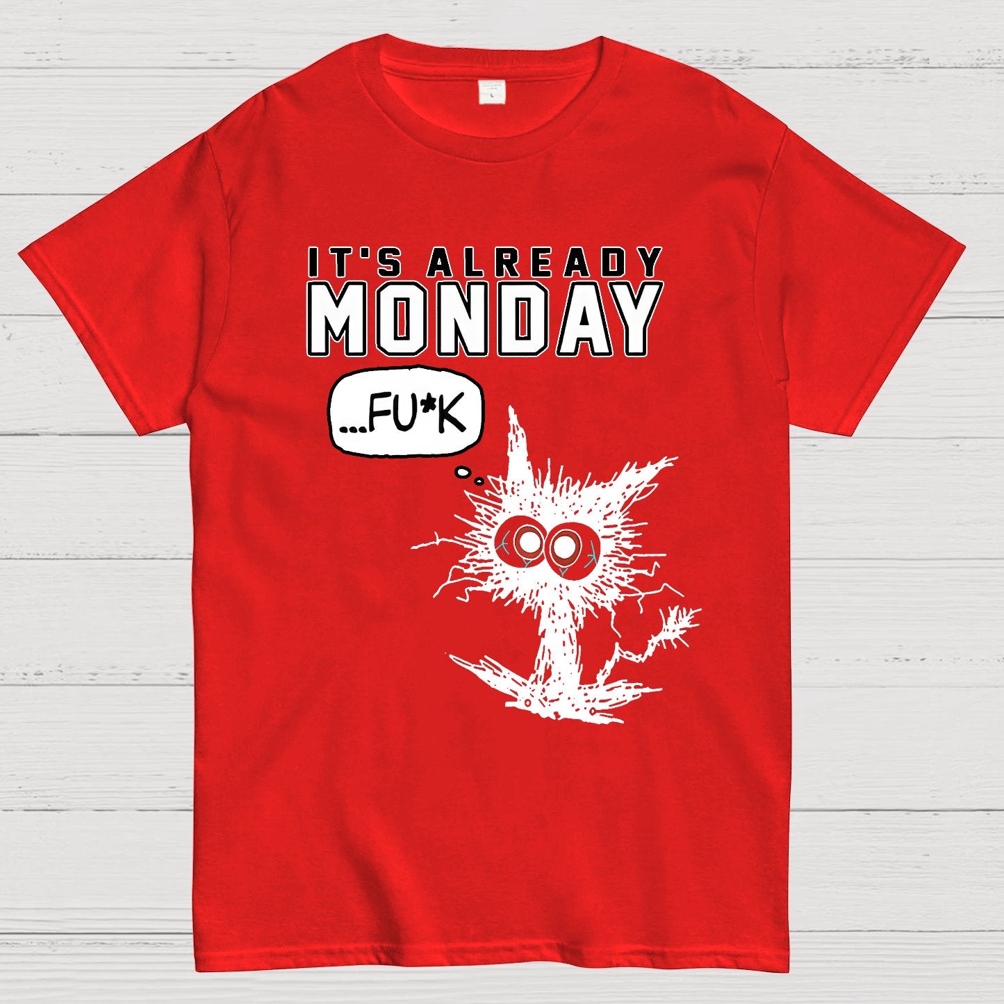 It's Already Monday Funny Cat Geek T-Shirt