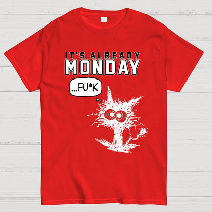 It's Already Monday Funny Cat Geek T-Shirt