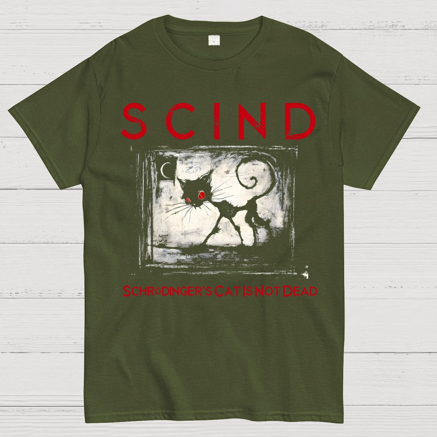 Schrödinger's Cat Is Not Dead | SCIND Geek T-Shirt