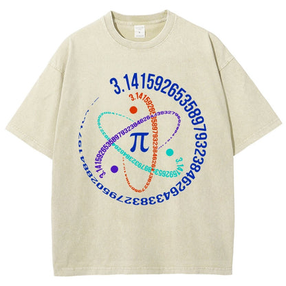 Atom Pi Math Science Vintage Distressed T-shirt