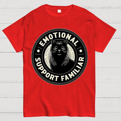 Emotional Support Familiar Black Cat Geek T-Shirt