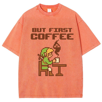 But First Coffee Vintage Distressed T-shirt
