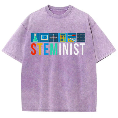 Steminist Science Technology Engineering Math STEM Vintage Distressed T-shirt