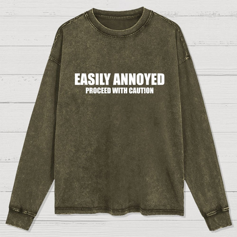 Easily Annoyed Washed Long Sleeve Tee