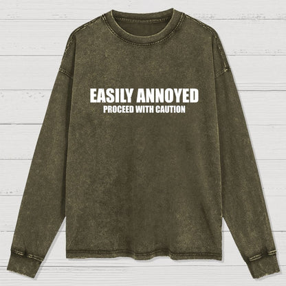 Easily Annoyed Washed Long Sleeve Tee