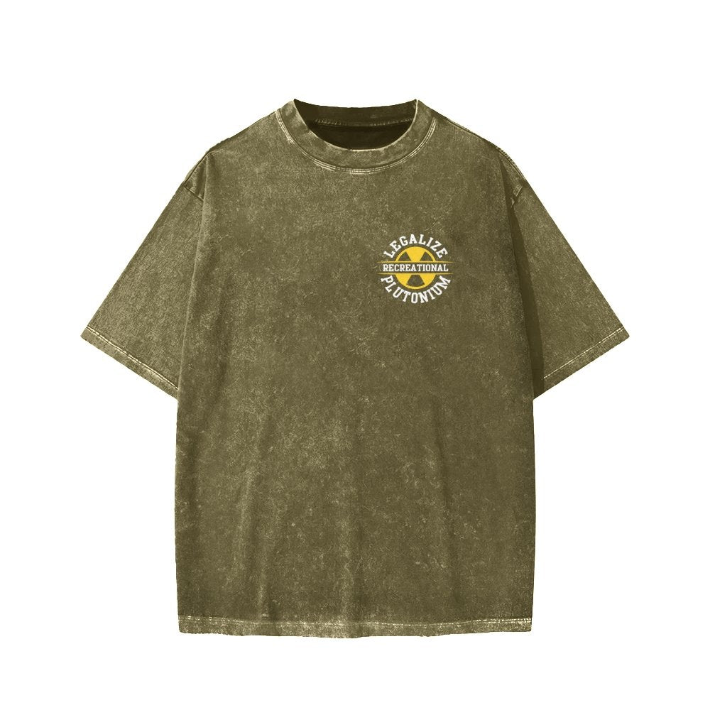 Legalize Recreational Plutonium Front And Back Printing Washed T-shirt