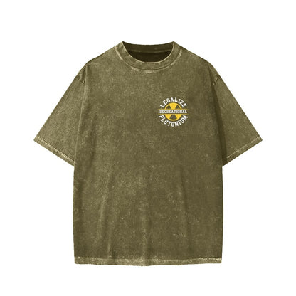 Legalize Recreational Plutonium Front And Back Printing Washed T-shirt
