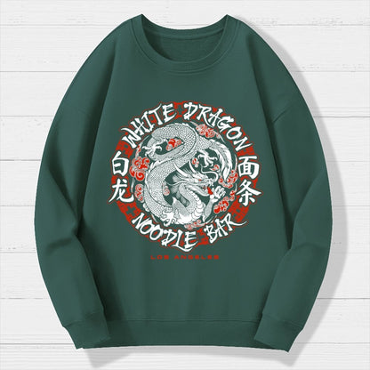 White Dragon Noodle Bar Oversized Geek Cotton Sweatshirt