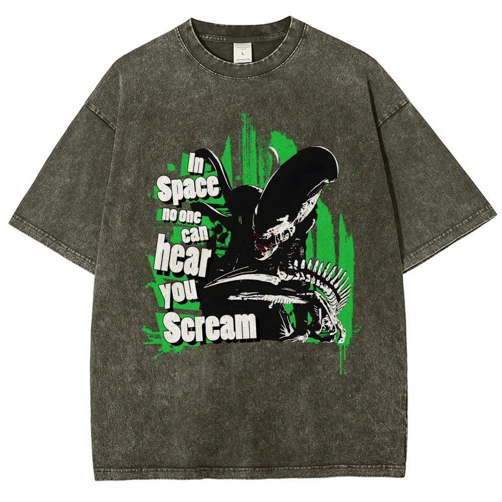 In Space No One Can Hear You Scream Vintage Distressed T-shirt