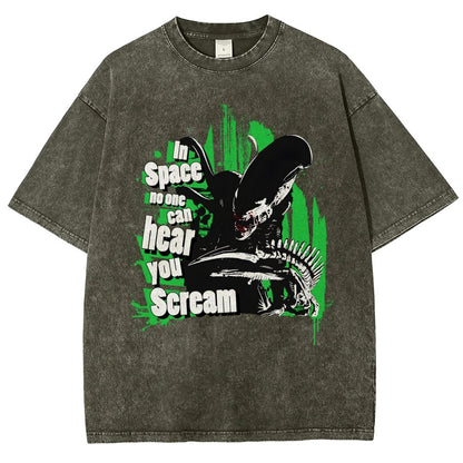 In Space No One Can Hear You Scream Vintage Distressed T-shirt
