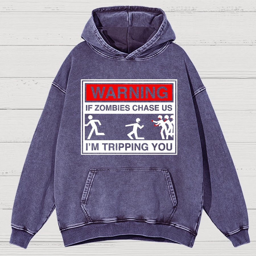 If Zombies Chase Us Vintage Distressed Hoodie