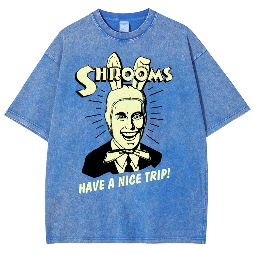 Shrooms Have A Nice Trip Funny Vintage Distressed T-shirt