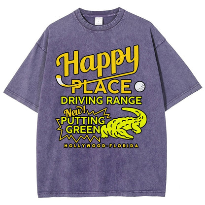 Happy Place Driving Range Vintage Distressed T-shirt