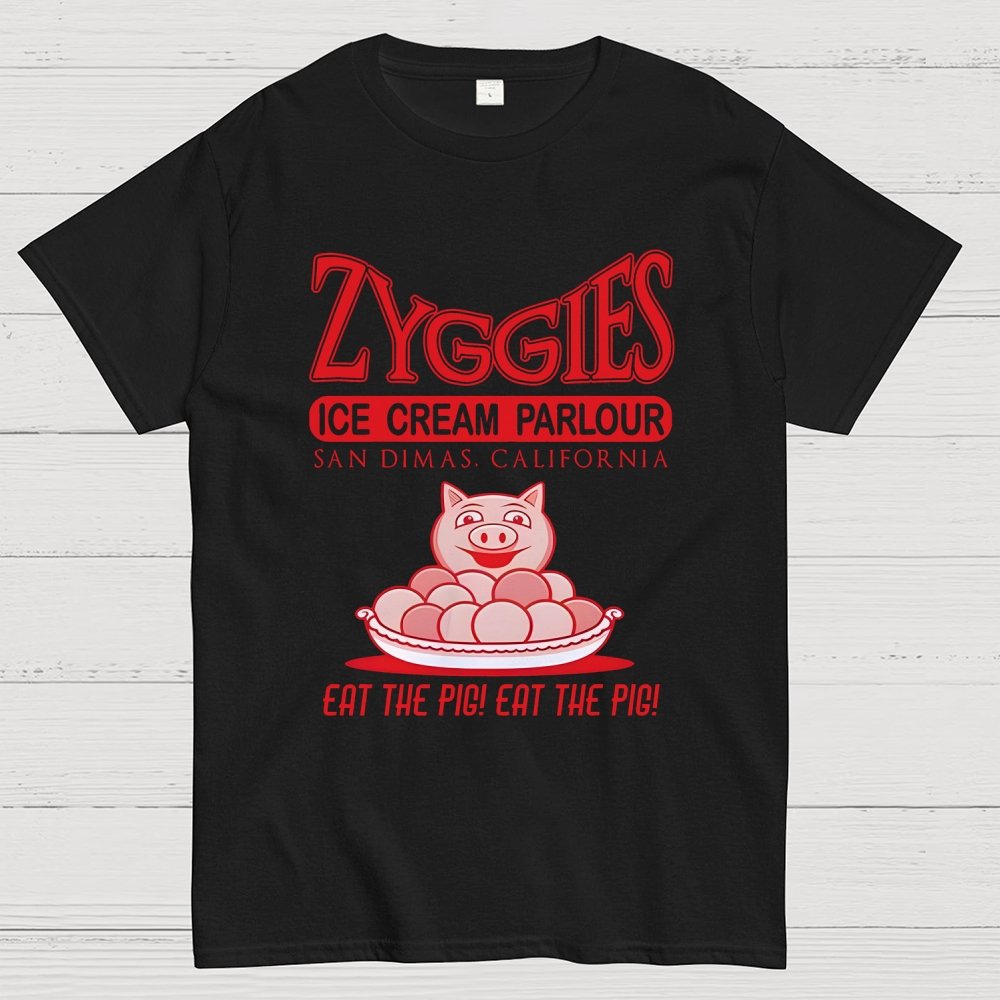 Eat the Pig at Frosty's Ice Cream Parlour Ringer Unisex Geek T-Shirt