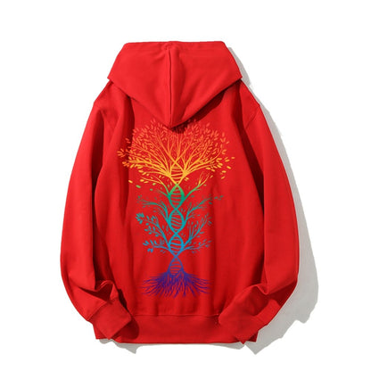 DNA Tree Of Life Science Printed Back Unisex Cotton Hoodie