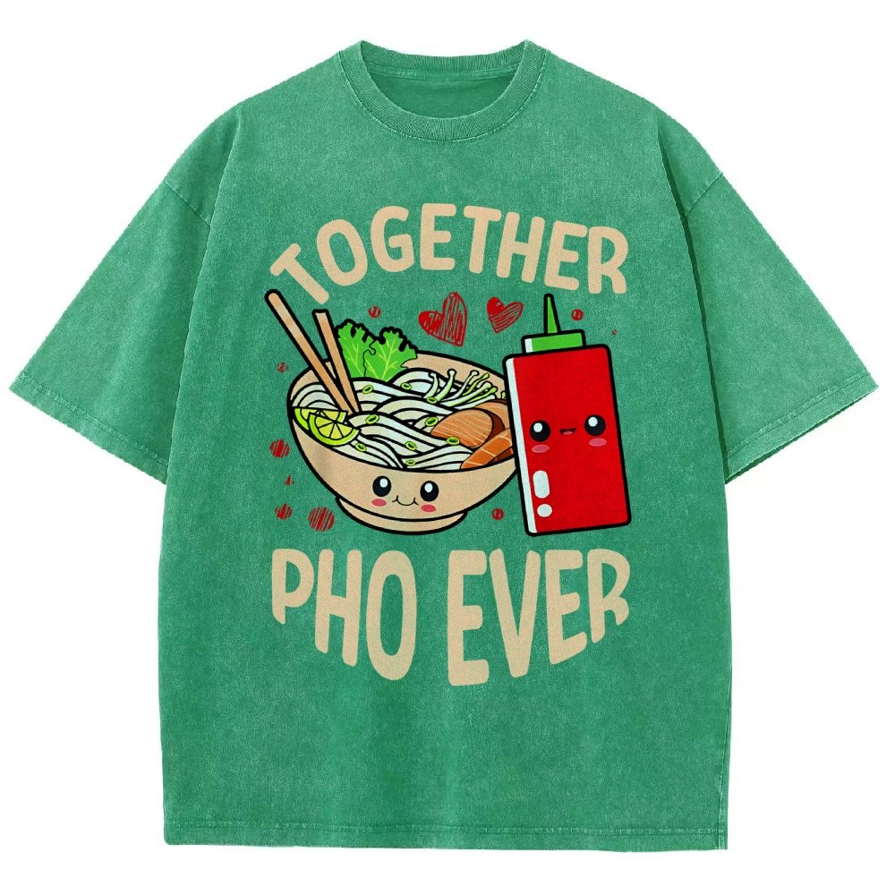 Together Pho Ever Food Pun Vintage Distressed T-shirt