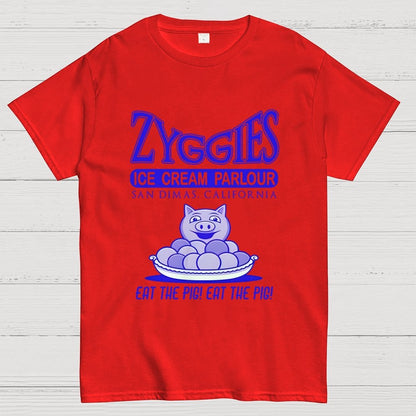 Eat the Pig at Frosty's Ice Cream Parlour Ringer Unisex Geek T-Shirt