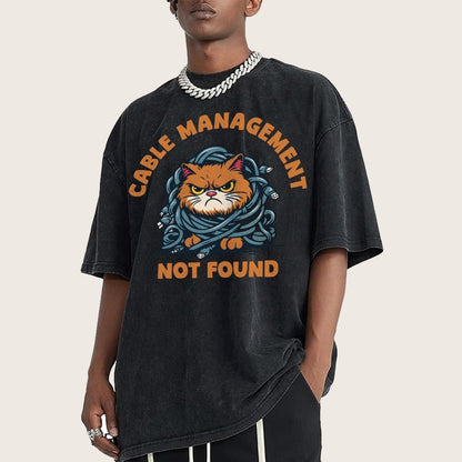 Cable Management Not Found Vintage Distressed T-shirt