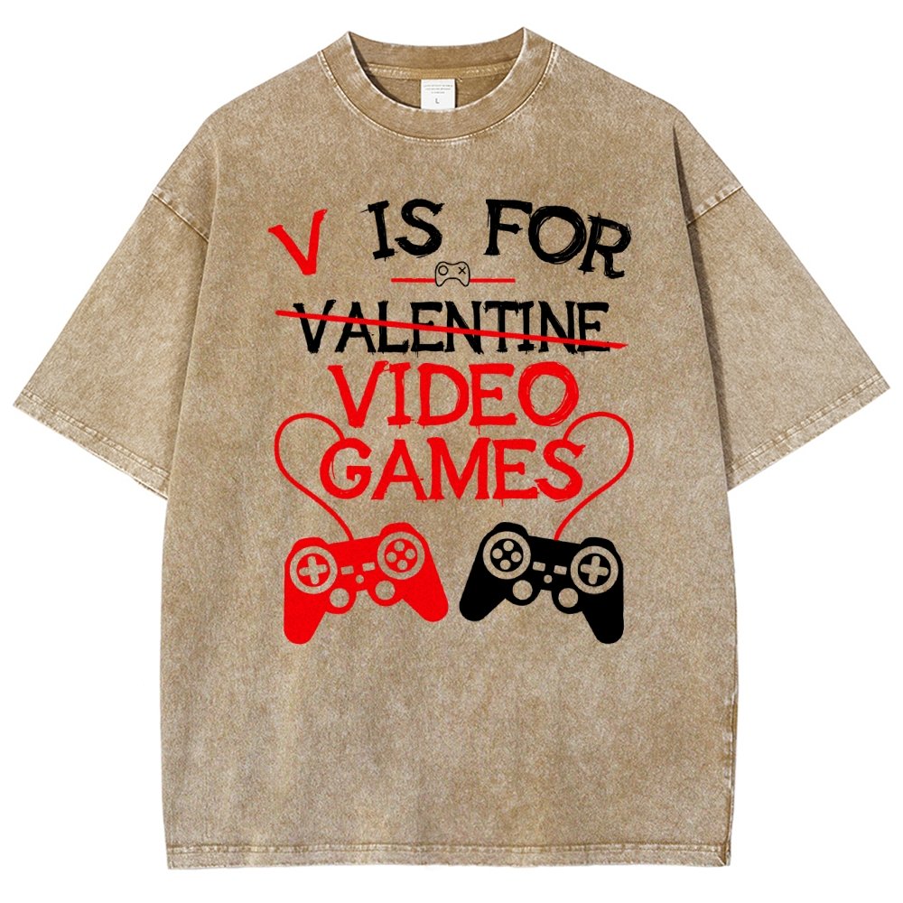 Valentine's Day.Funny Gamer Valentine Nerd Vintage Distressed T-shirt
