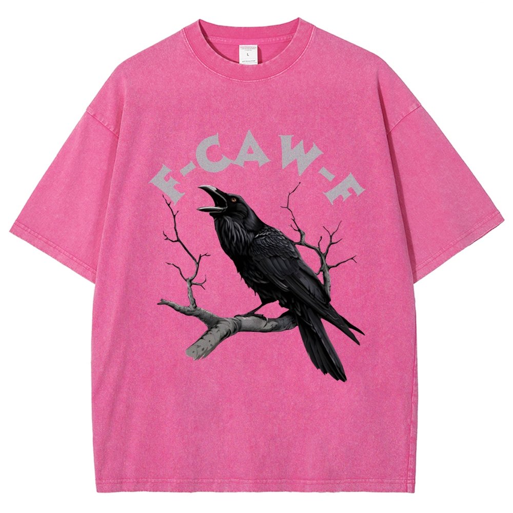 F-Caw-F Funny Crow Vintage Distressed T-shirt