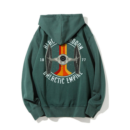 Vintage Squadron Printed Back Unisex Cotton Hoodie