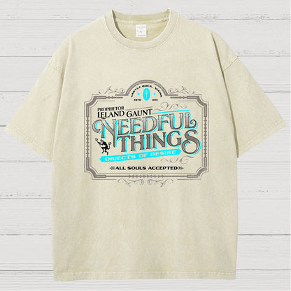 Needful Things Gothic Horror Graphic Vintage Distressed T-shirt