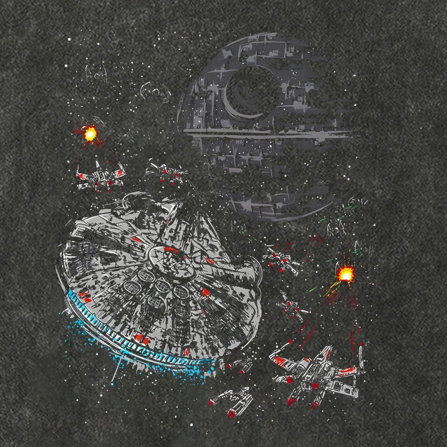 Epic Space Battle Vintage Distressed T-shirt