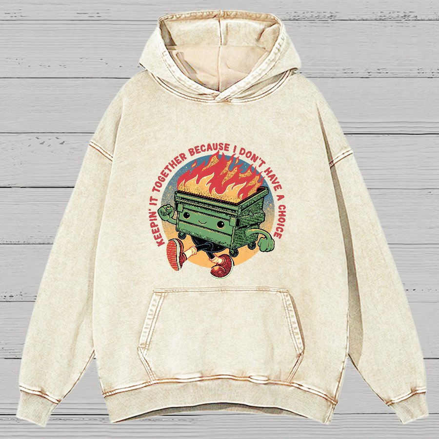 Flaming Dumpster Nerdy Vintage Distressed Hoodie