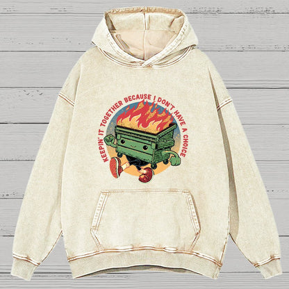 Flaming Dumpster Nerdy Vintage Distressed Hoodie