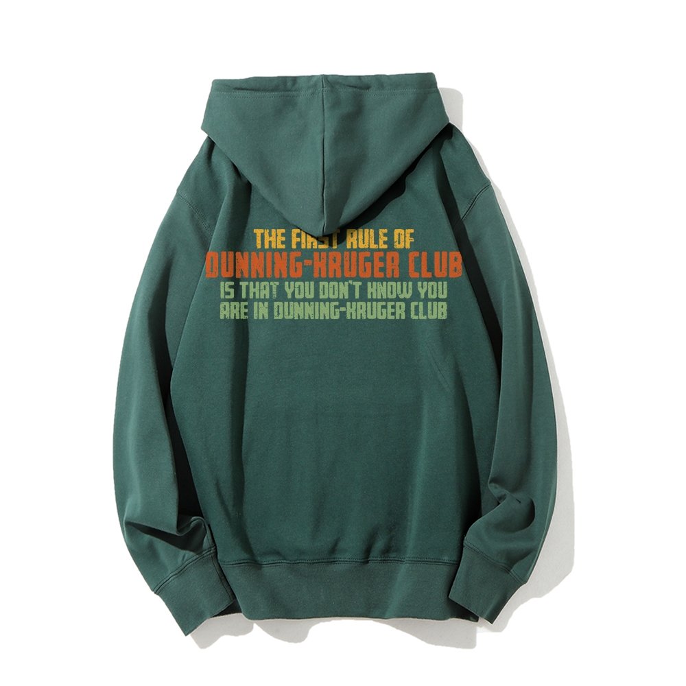 Dunning-Kruger Club Printed Back Unisex Cotton Hoodie