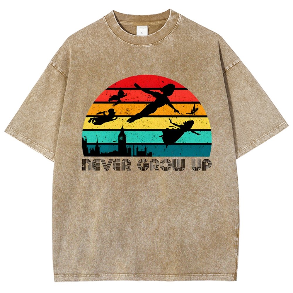 Never Grow Up Vintage Distressed T-shirt