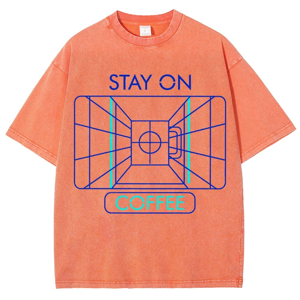 Stay On Coffee Vintage Distressed T-shirt