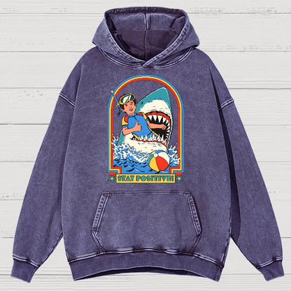Stay Positive Vintage Distressed Hoodie