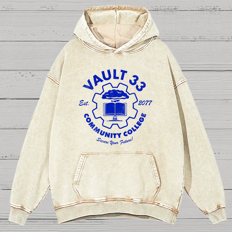 Community College Vintage Distressed Hoodie