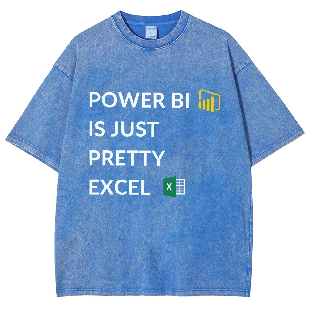 Excel VS Power BI Vintage Distressed T-shirt